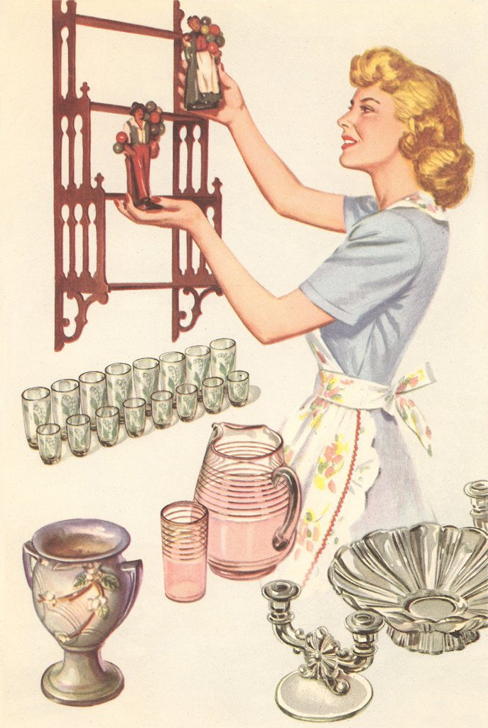 Detail of Woman with Knickknacks by Anonymous
