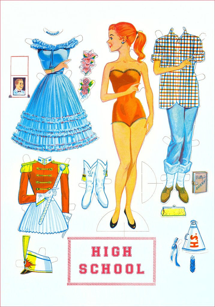 Detail of High School Paper Doll by Anonymous