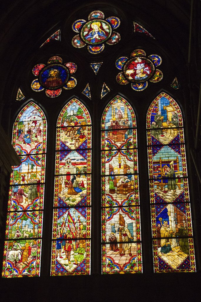 Detail of Stained glass window in Leon Cathedral by Anonymous