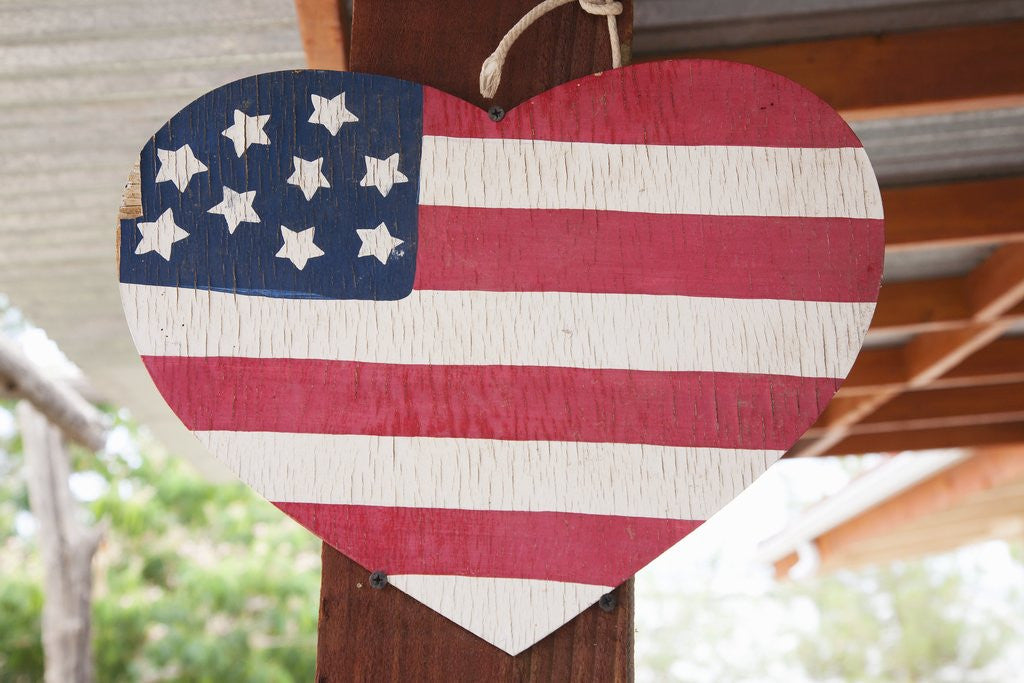 Detail of Love America, heart and US Flag by Anonymous