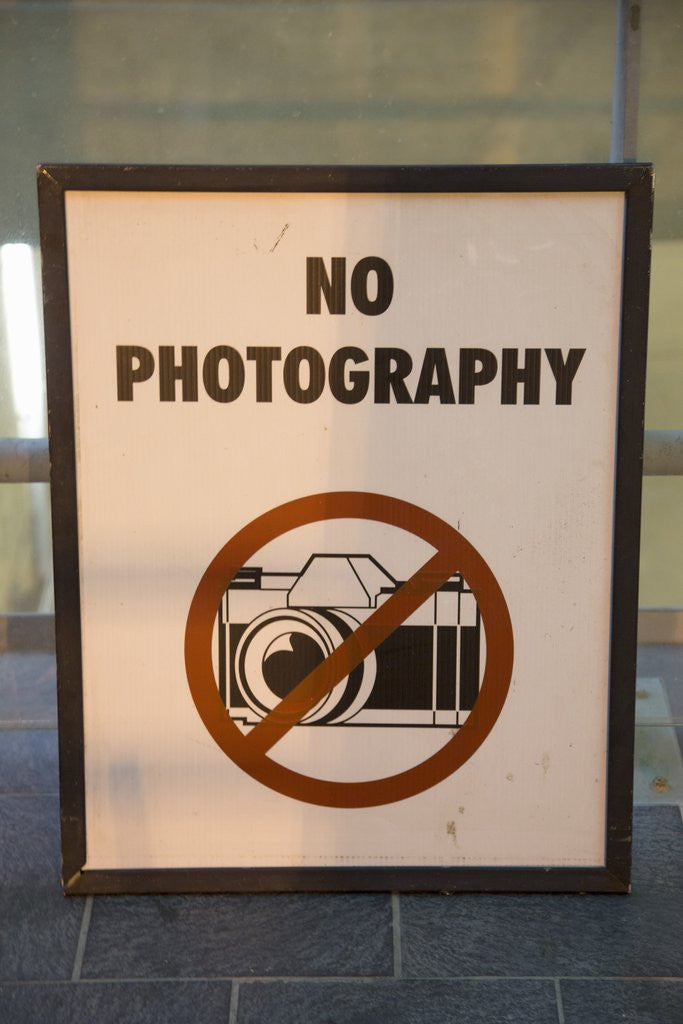 Detail of No Photography Sign by Anonymous