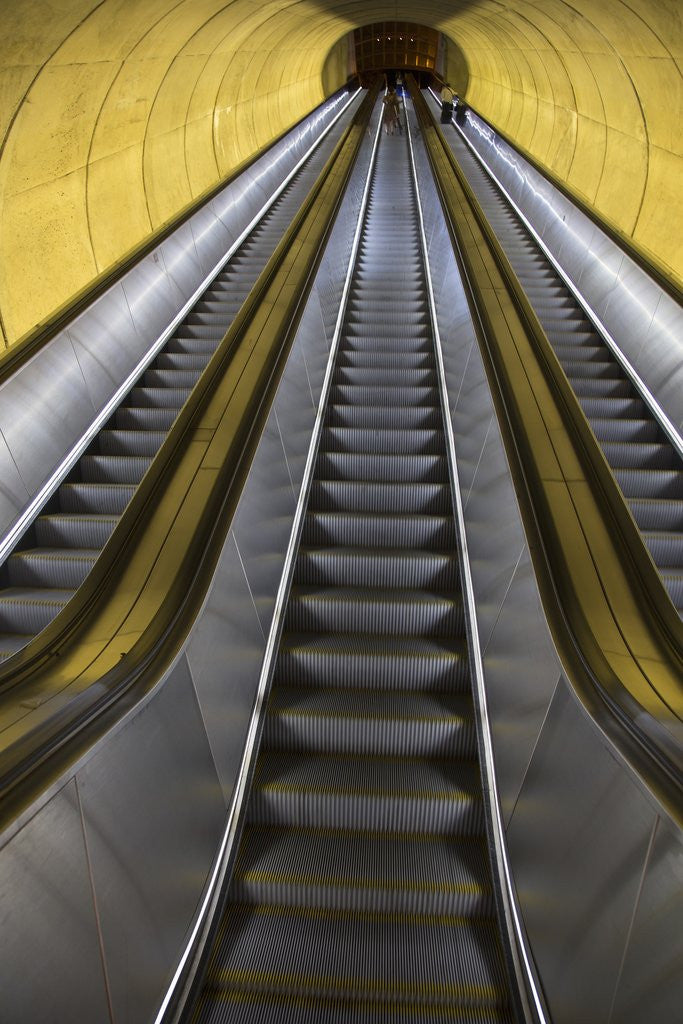 Detail of Stairway to heaven in Washington DC Metrorail escalator to mass transet trains by Anonymous