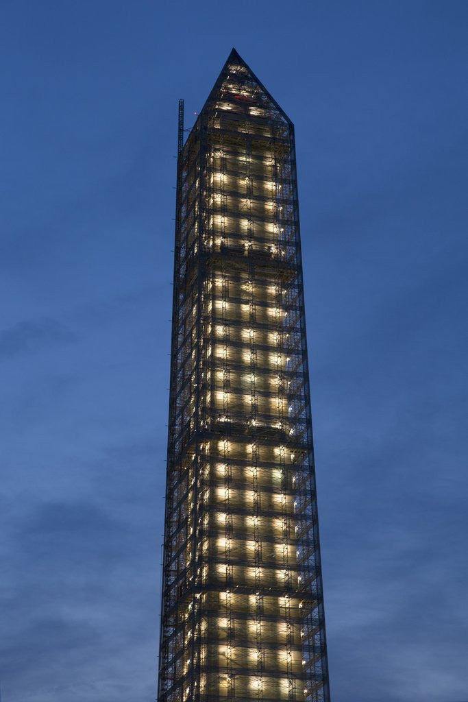 Detail of Washington Memorial with Scaffolding at sunset, Washington DC by Anonymous