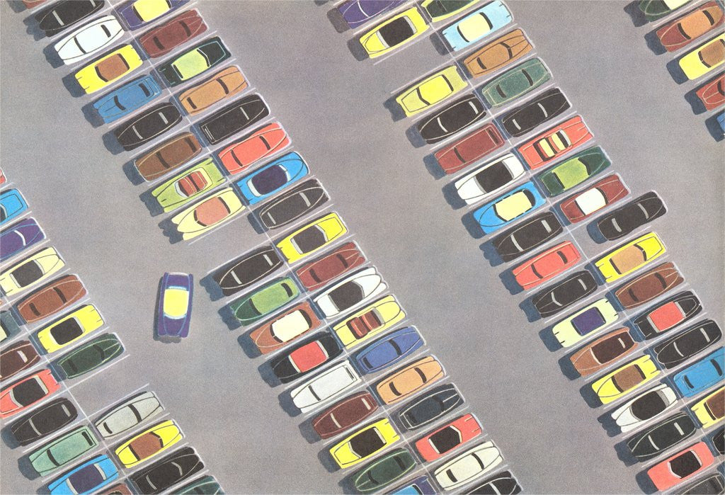 Detail of Parking Lot from Above by Anonymous