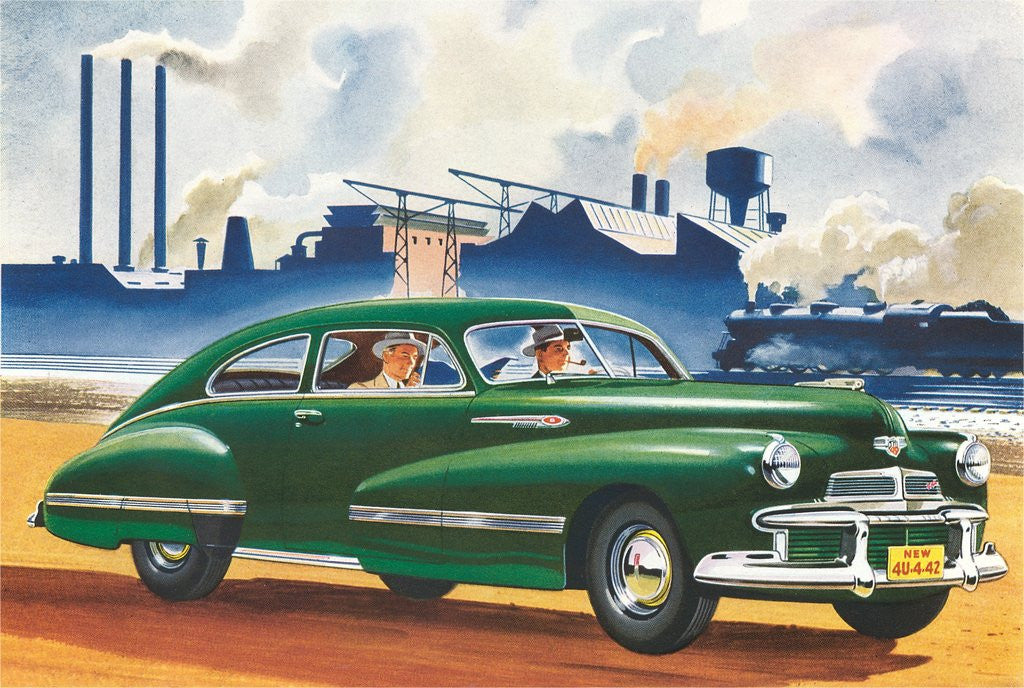 Detail of Car Passing Factory by Anonymous
