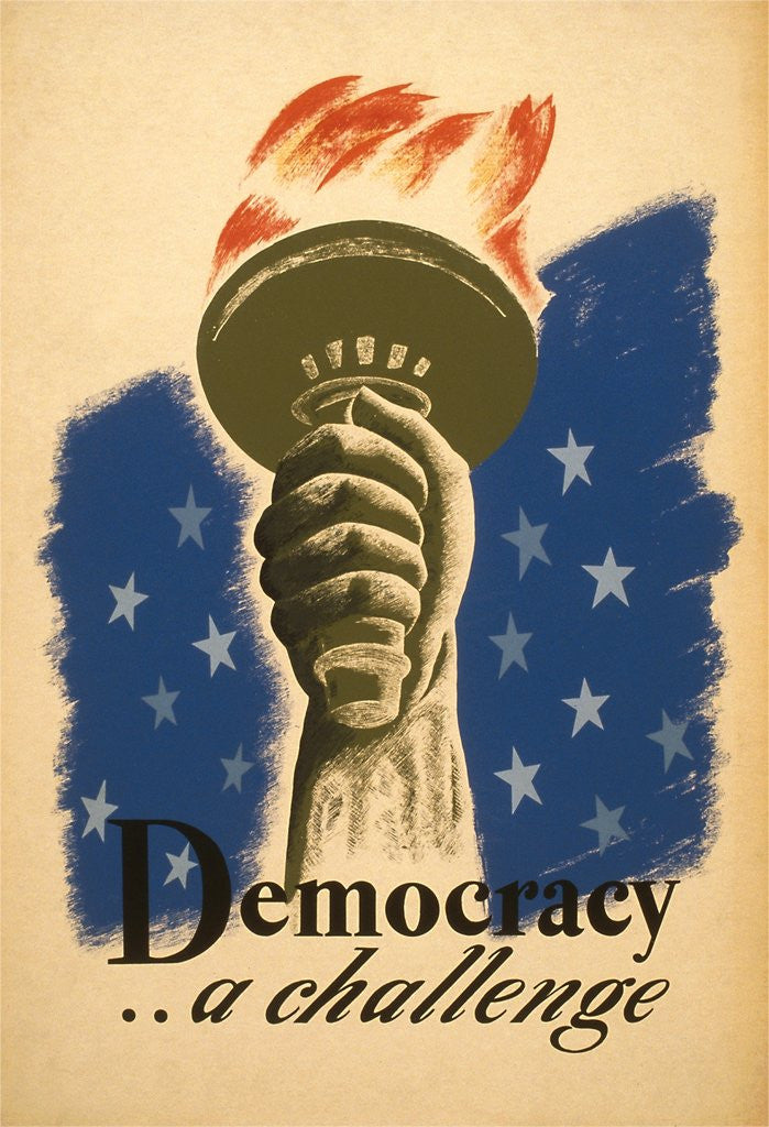 Detail of Democracy, A Challenge, Liberty Torch by Corbis