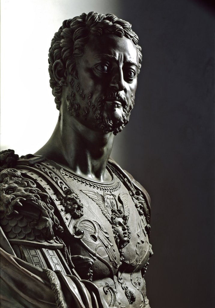 Detail of Bust of Grandduke Cosimo I de' Medici by Benvenuto Cellini