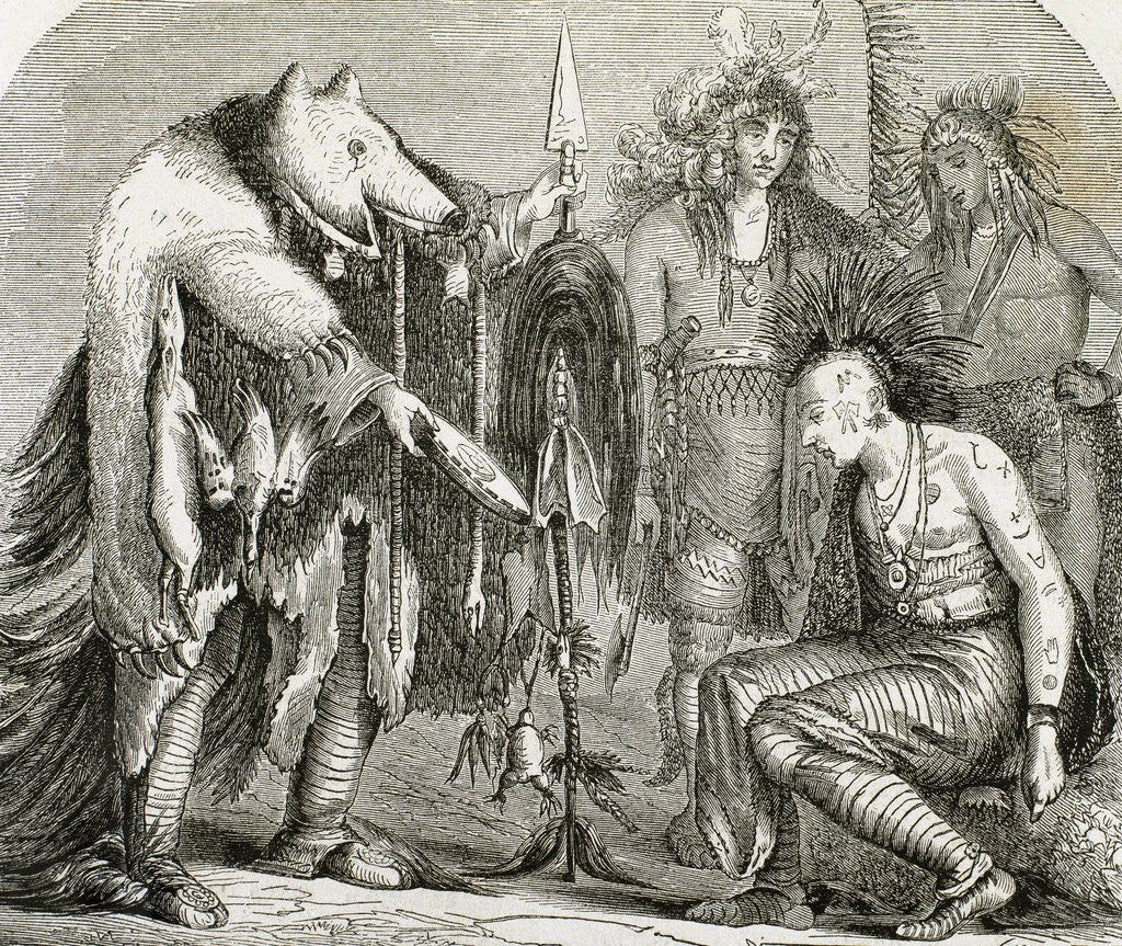 Detail of Indians. Iroquois and Chippewa doctors. USA. by Anonymous