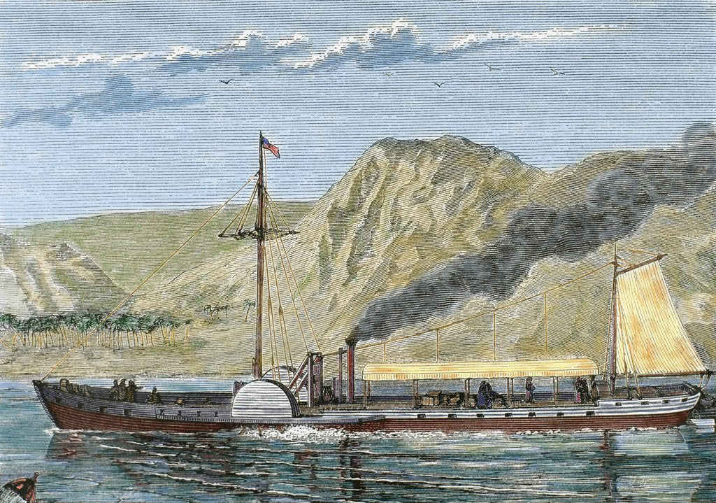 Detail of Robert Fulton's steamboat. by Anonymous