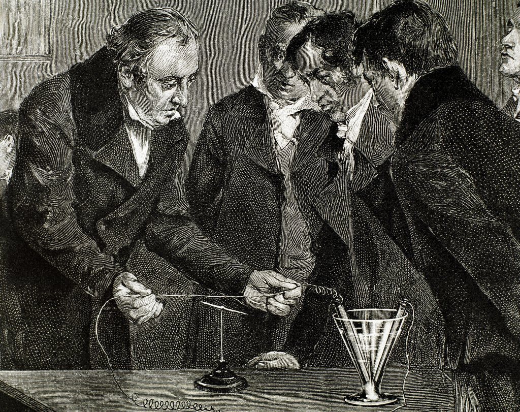 Detail of Oersted, Hans Christian (1777-1851). Danish physicist and chemist. Oersted discovers electromagnet by Anonymous