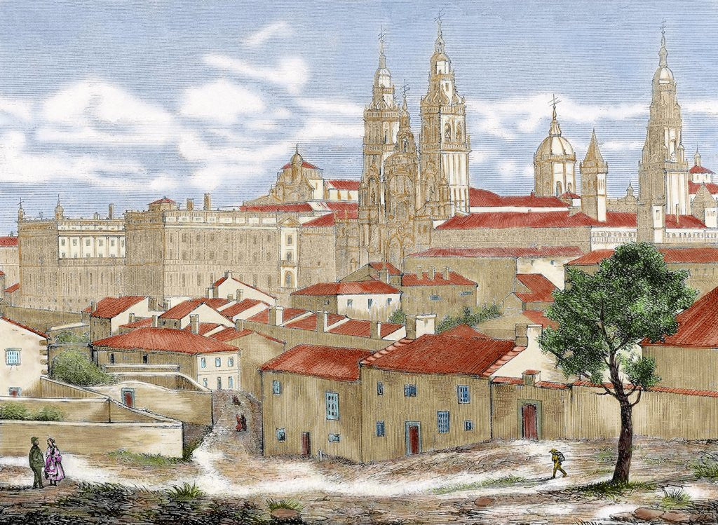 Detail of Spain. Galicia. Santiago de Compostela. Engraving. by Anonymous