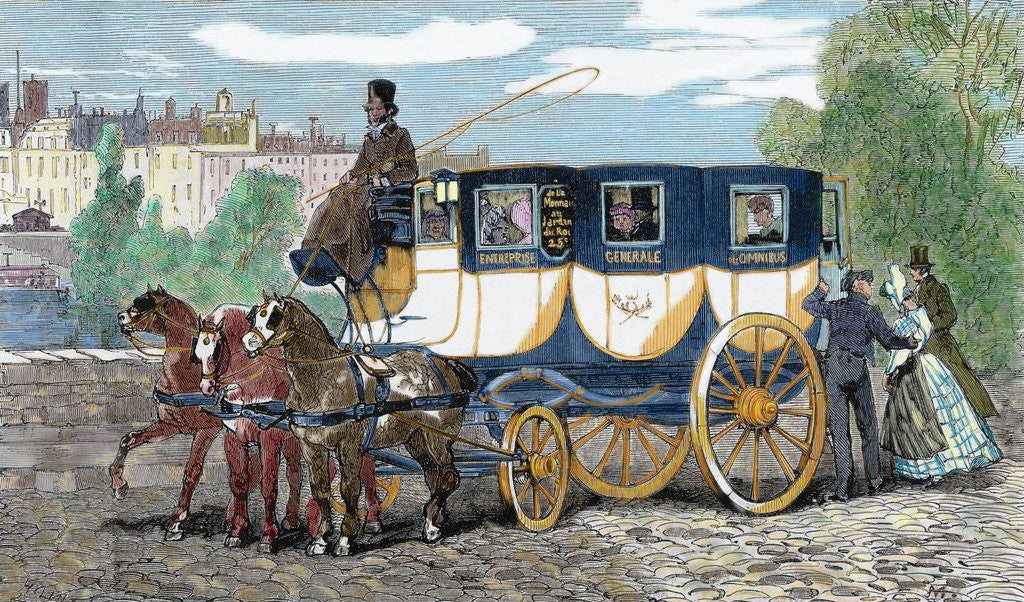 Detail of Horse-drawn omnibus. by Anonymous