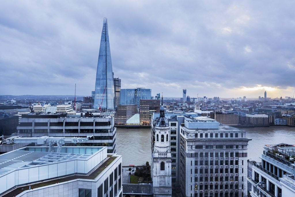 Detail of The Thames river and The Shard (Renzo Piano architect) from The Monument by Anonymous
