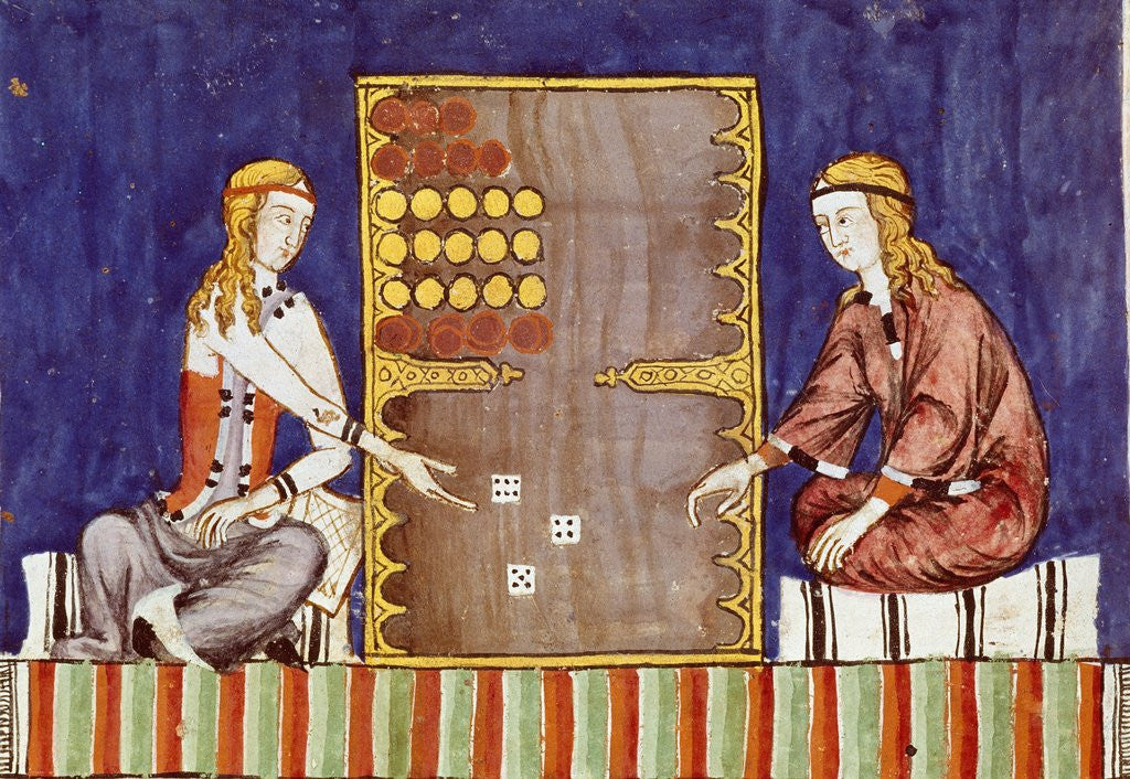 Detail of Women playing backgammon, 1283 by Anonymous