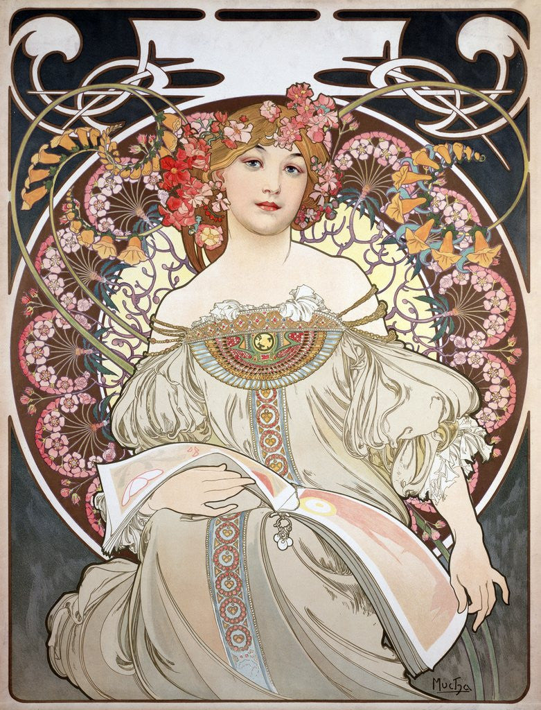 Detail of Calendar Illustration by Alphonse Mucha