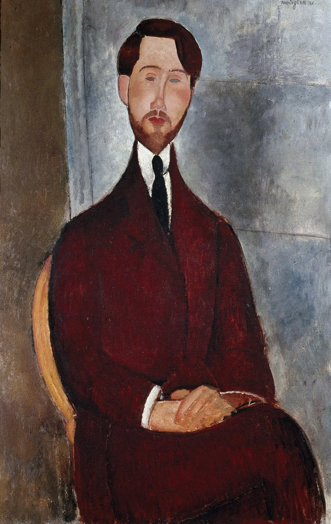 Detail of Portrait of Leopold Zborowski by Amedeo Modigliani