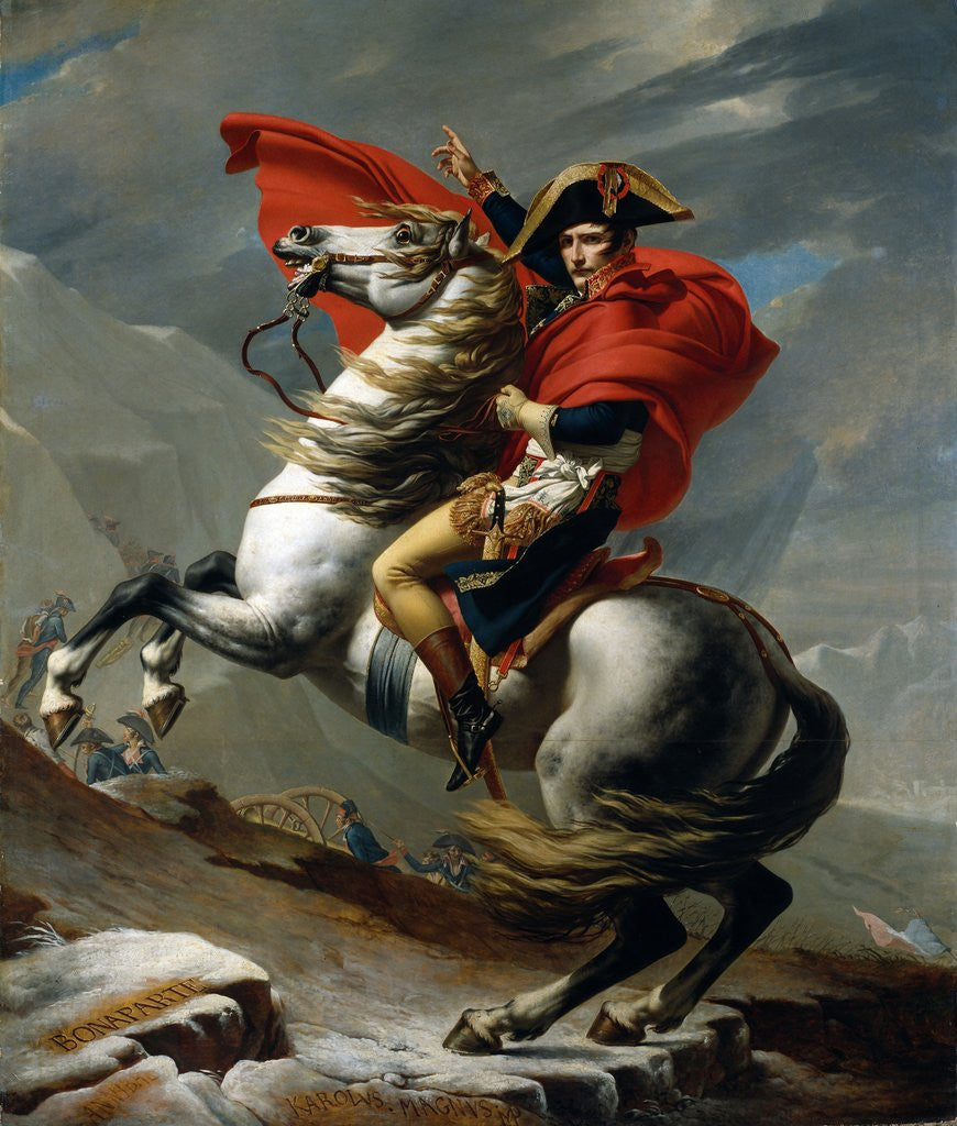Detail of Napoleon I Bonaparte Crossing the St Bernard Pass 1800 by by Jacques-Louis David