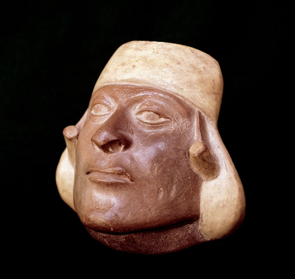 Detail of Moche anthropomorphic vase by Corbis