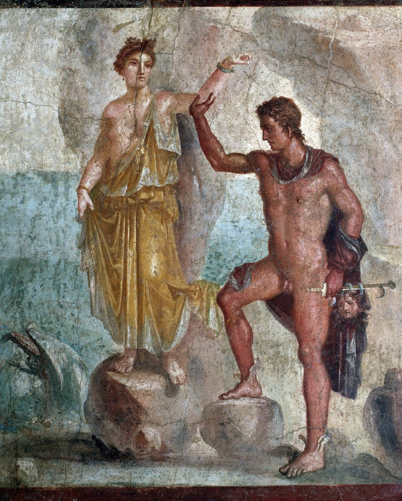 Detail of Fresco in Pompeii depicting Perseus freeing Andromeda by Anonymous