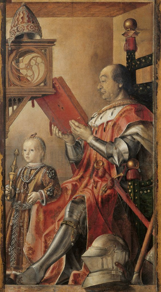 Detail of Portrait of Federigo da Montefeltro and His Son by Pedro Berruguete