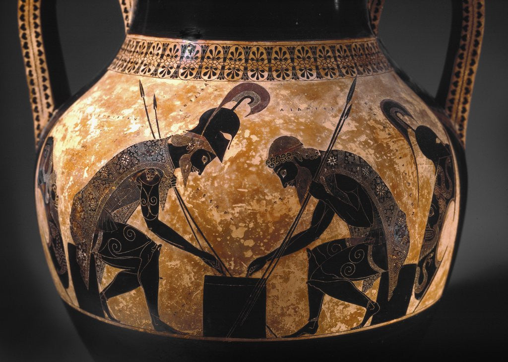 Detail of Detail of Etruscan vase depicting Achilles and Ajax playing dice by Anonymous