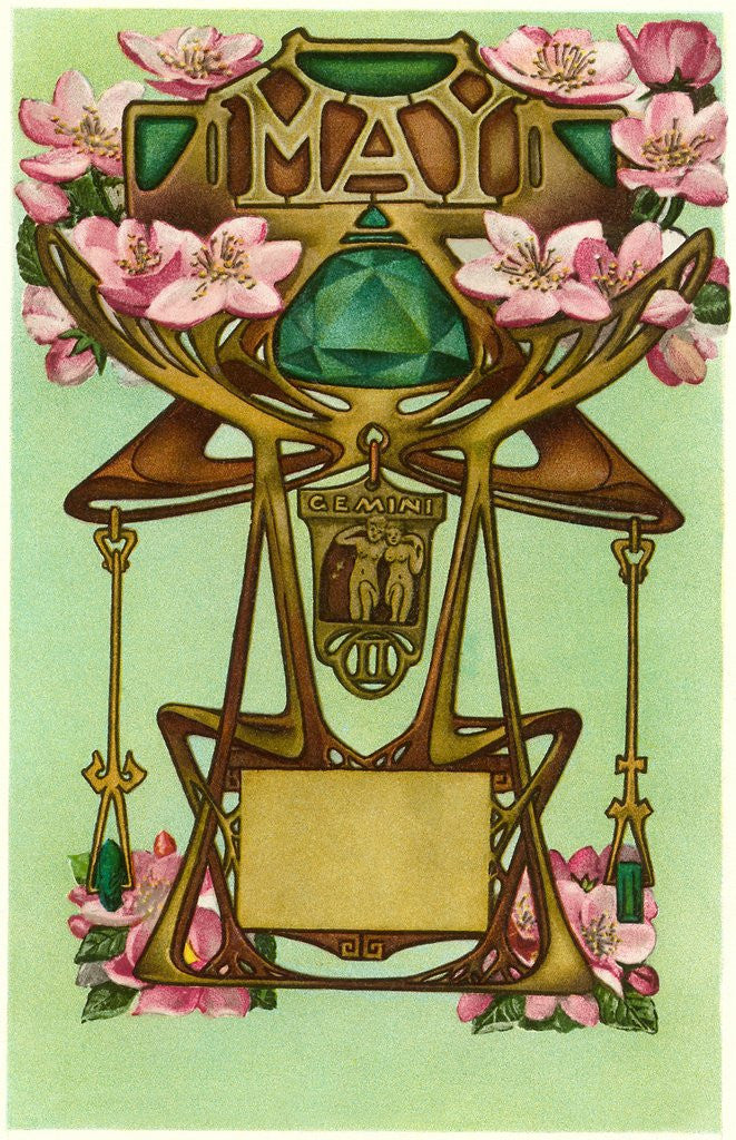 Detail of Art Nouveau May, Gemini by Corbis