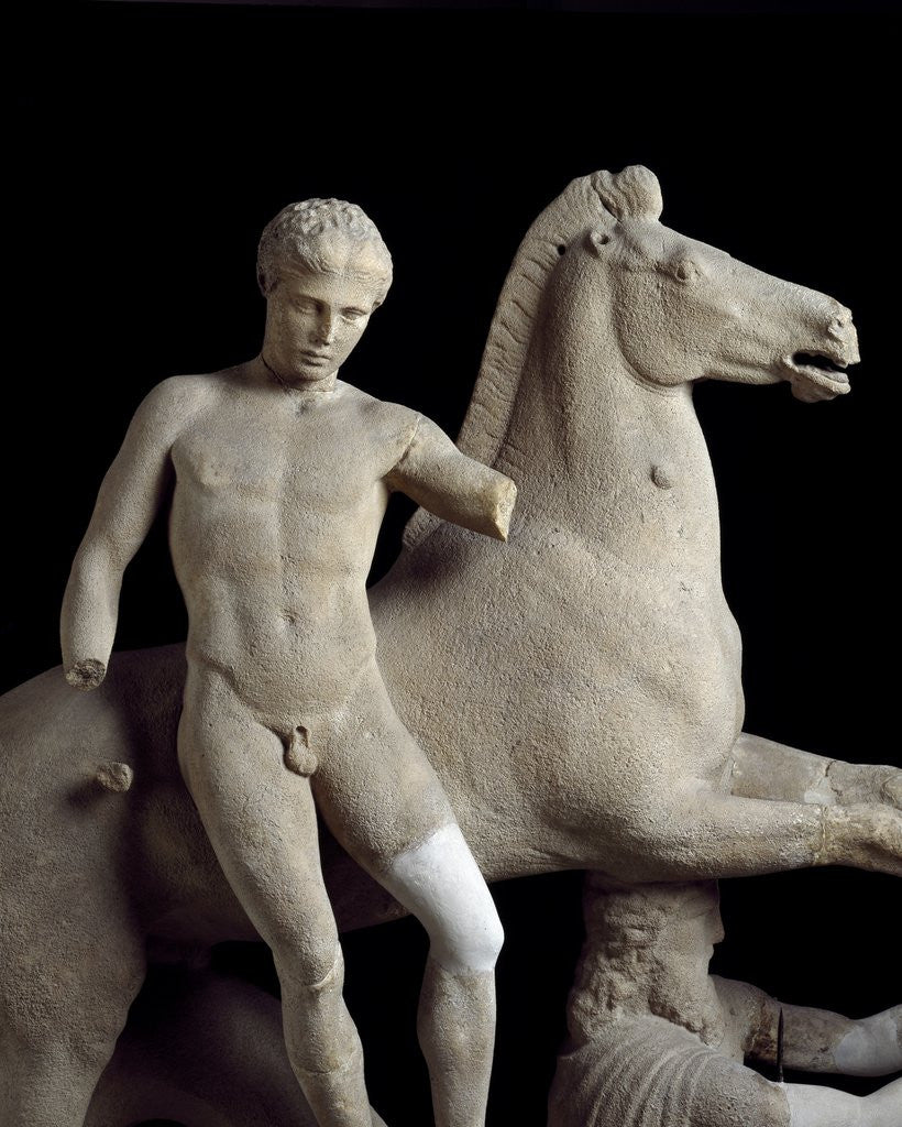 Detail of Detail of sculpture group of the Dioscuro by Anonymous