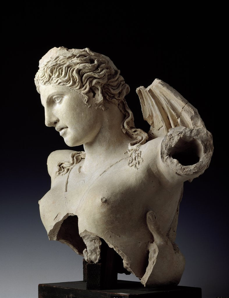 Detail of Clay bust sculpture of Aphrodite or Persephone by Anonymous