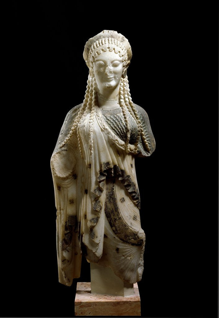 Detail of Marble sculpture of kore by Anonymous