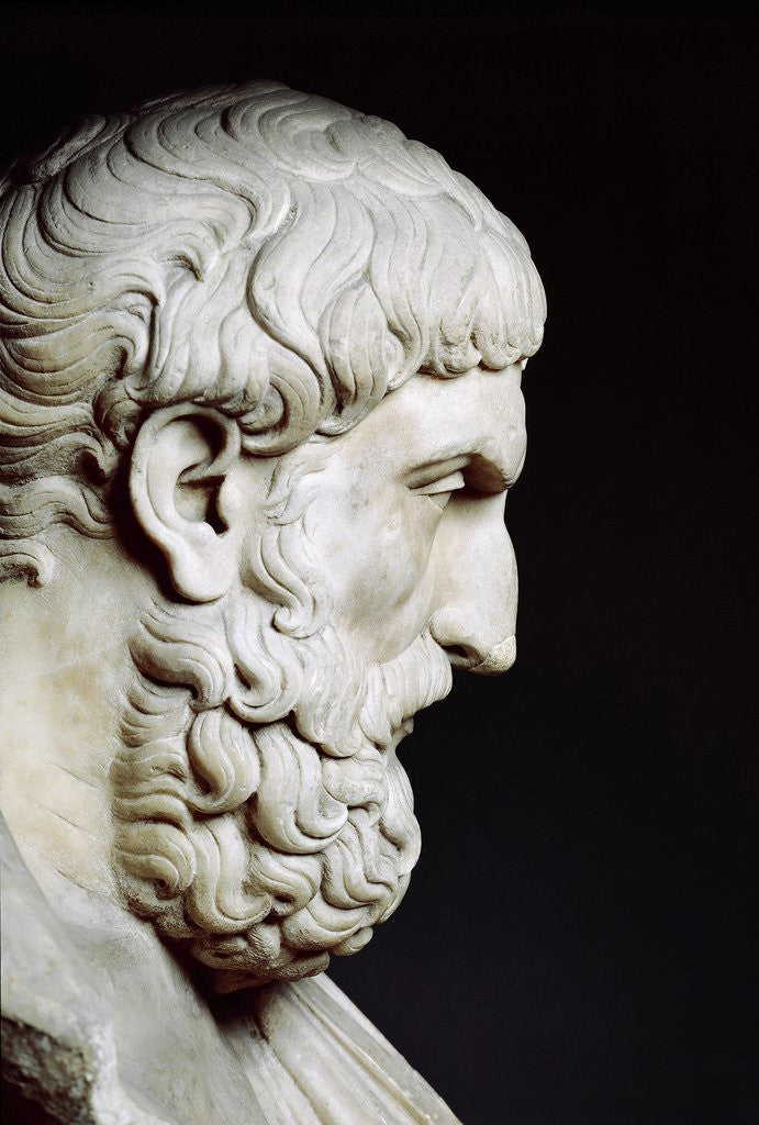 Detail of Bust sculpture of Epicurus by Anonymous