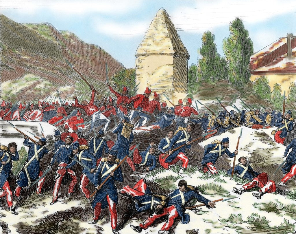 Detail of Italian unification (1859-1924). Battle of Volturno (1860). Neapolitans recoil to the other side of by Anonymous