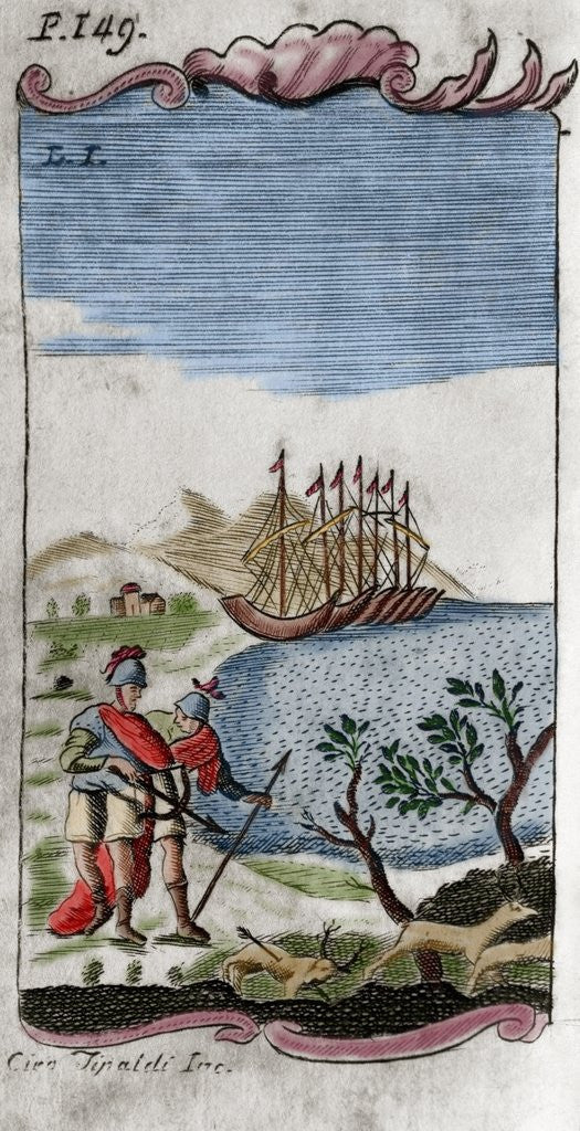 Detail of Virgil ( 70 BC-19 BC). Ancient Roman poet of the Augustan period. 'The Aeneid'. Engraving, 1 by Anonymous