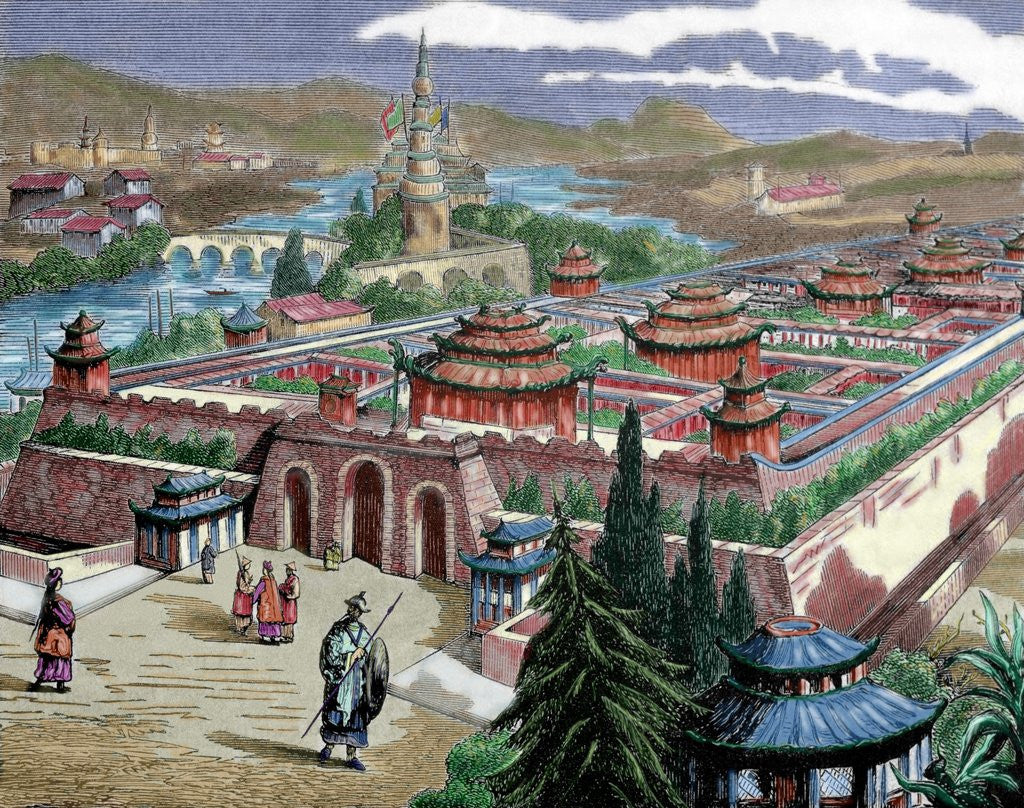 Detail of China. Beijing. Tsu-Kin-Tching, palace of the Emperor of China. by Anonymous