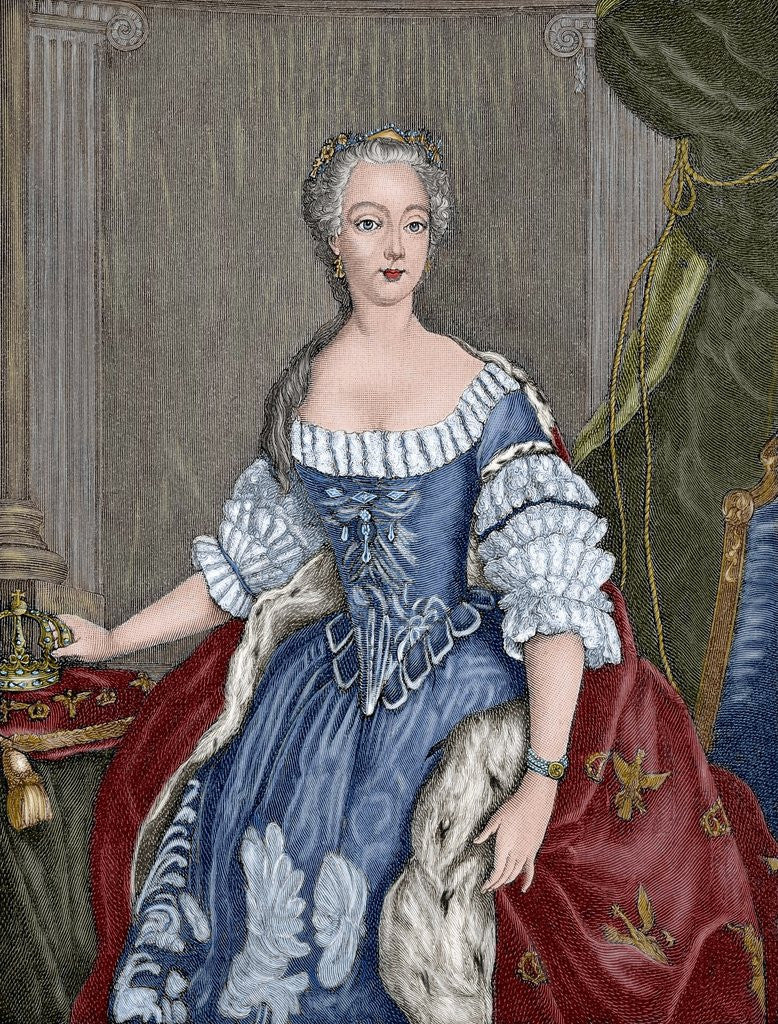Detail of Elisabeth Christine of Brunswick-Wolfenbuttel-Bevern (1715-1797). Engraving. Colored. by Anonymous