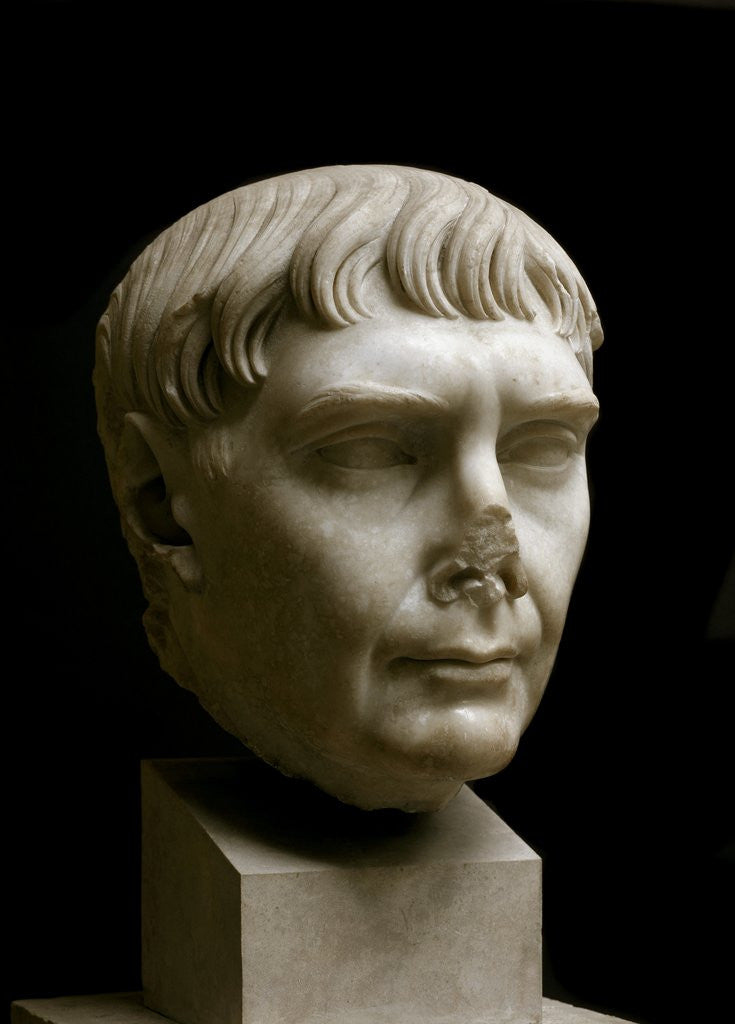 Detail of Roman portrait of the emperor Trajan by Anonymous