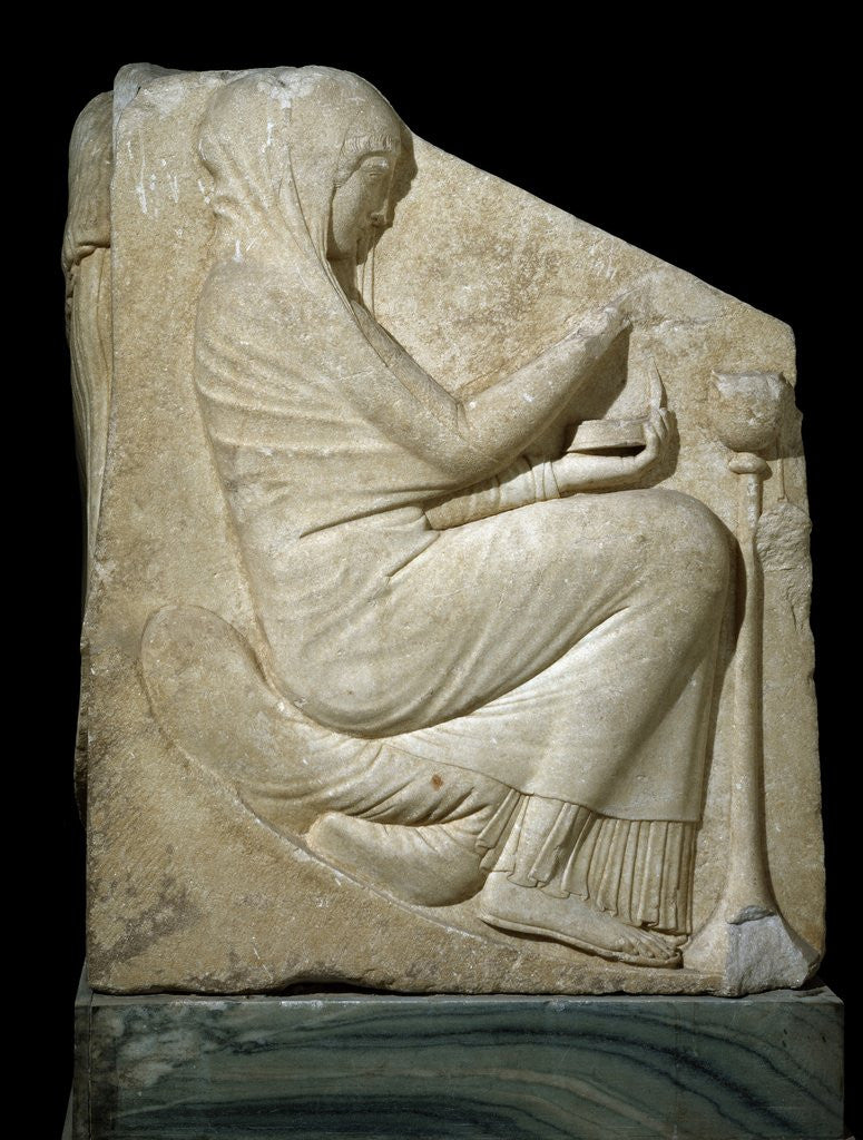 Detail of Panel of Ludovisi Throne : Woman placing incense in a Thymiaterion by Anonymous