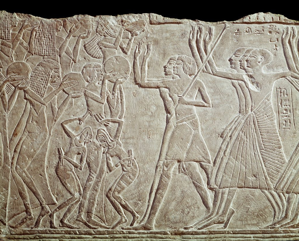 Detail of Ancient Egyptian bas-relief depicting farewell to the deceased by Corbis