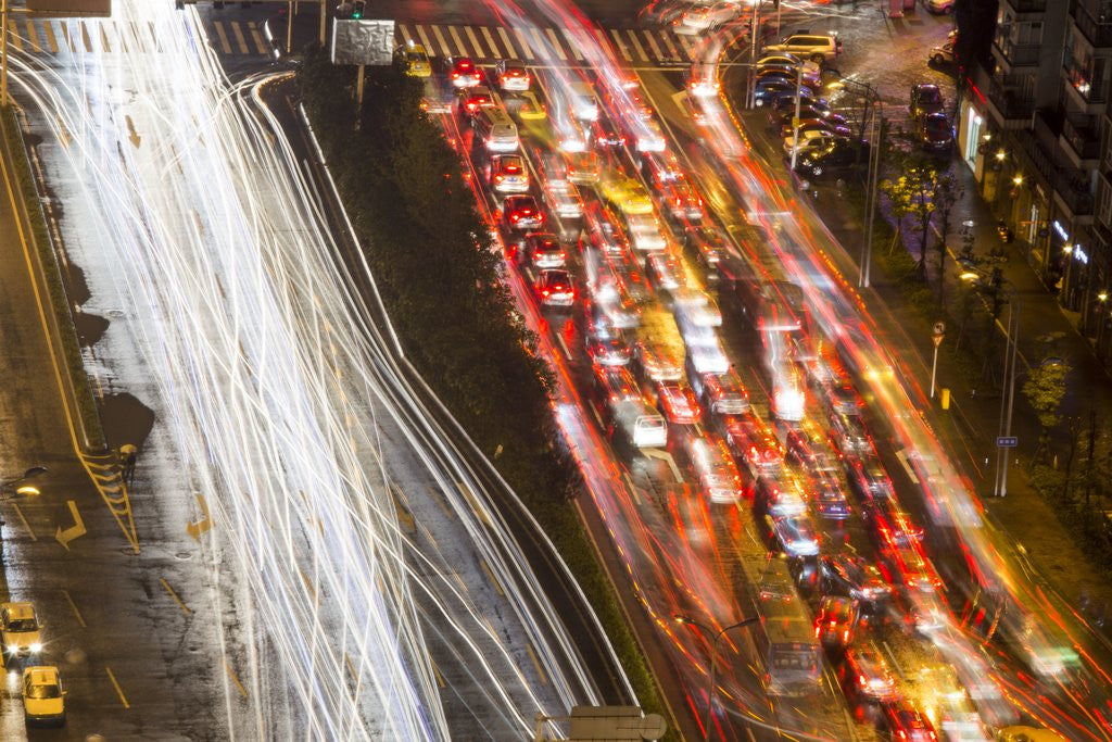 Detail of Expressways at Dusk, Chongqing, China by Anonymous