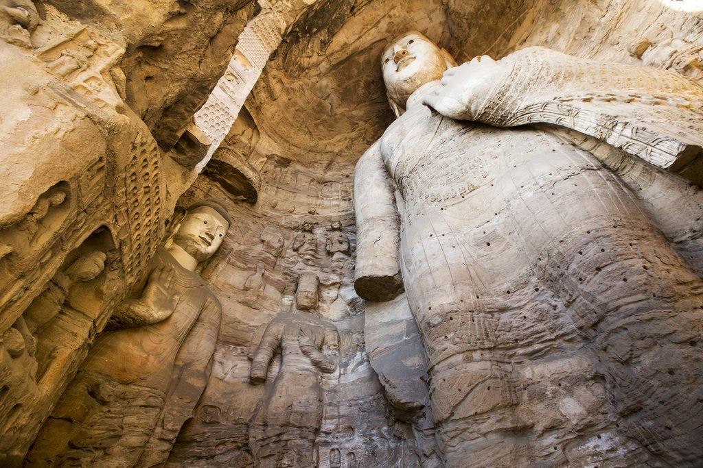 Detail of Buddha Caves, Datong, Shanxi Province, China by Anonymous