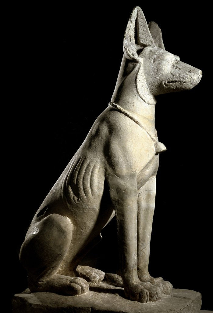 Detail of Ancient Egyptian sculpture of Anubis by Anonymous