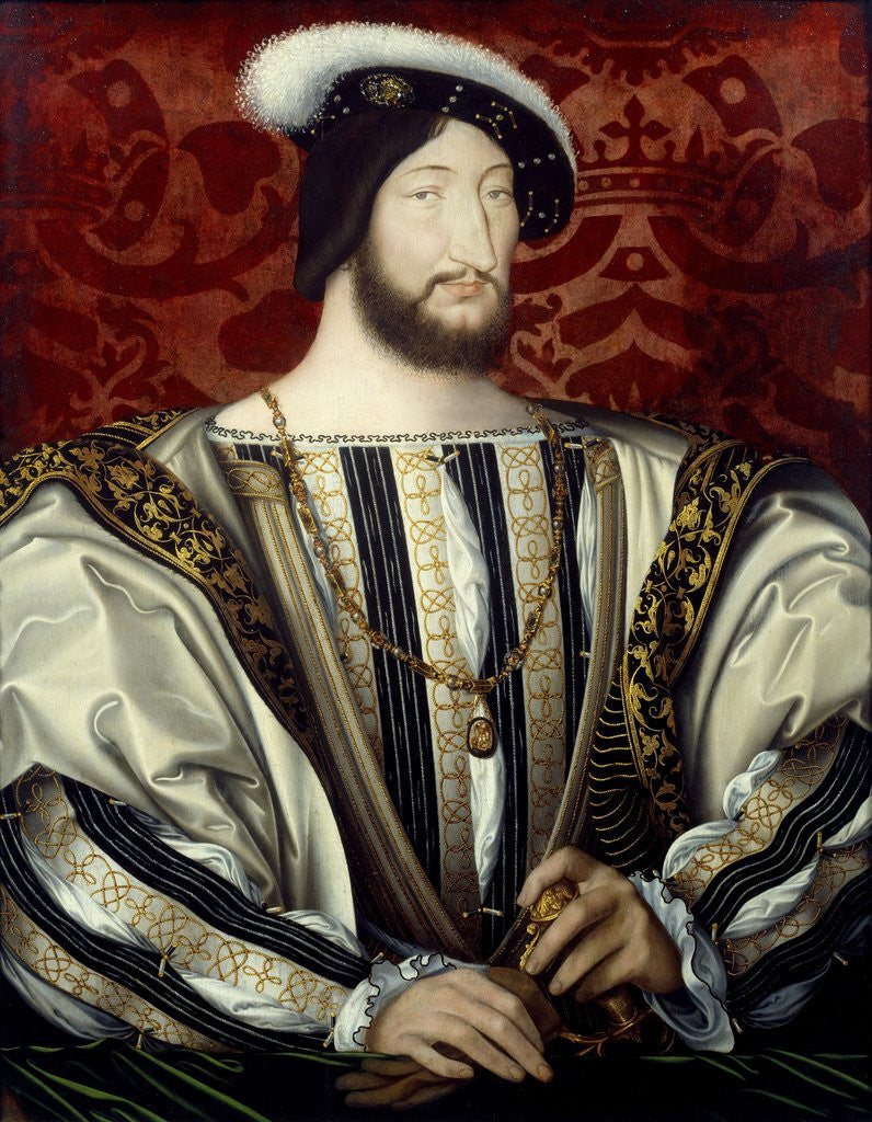 Detail of Portrait of Francis I, King of France, by Jean Clouet