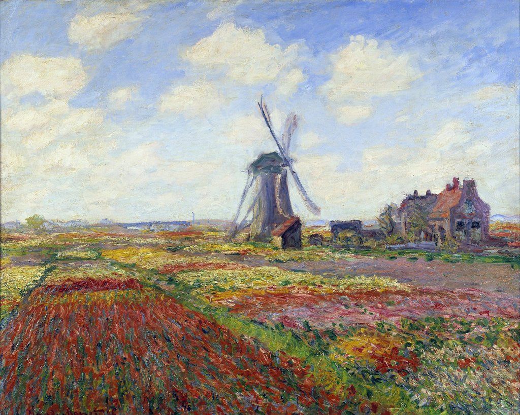 Detail of Tulip Fields in Holland by Claude Monet