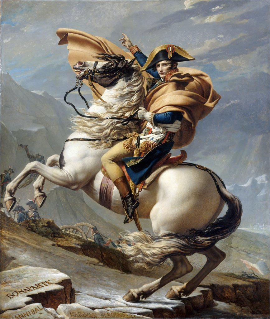 Detail of Napoleon Bonaparte, First Consul, Crossing the Alps at Great St. Bernard Pass by Jacques-Louis David