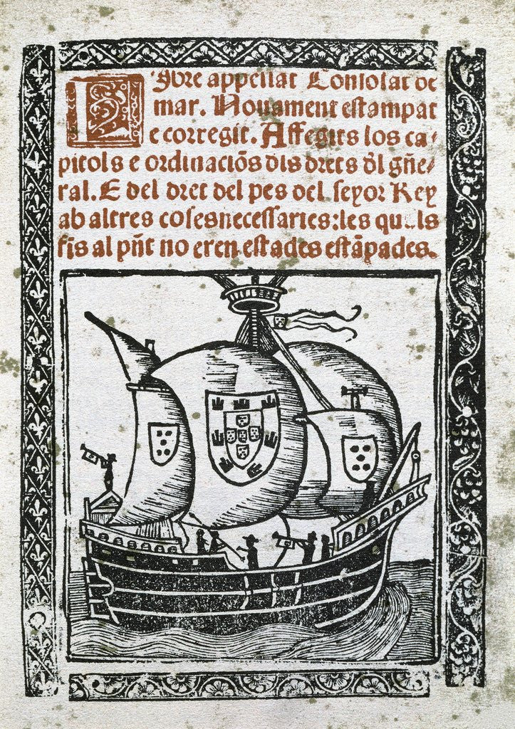 Detail of Catalan literature. 14th and 15th Centuries. Book of the Consulate of the Sea. Cover. by Anonymous