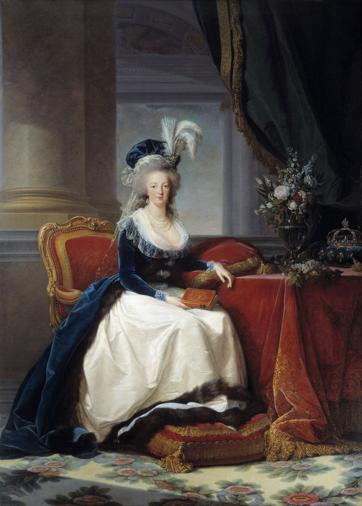 Detail of Portrait of Marie Antoinette, Queen of France by Elisabeth Vigee-Lebrun