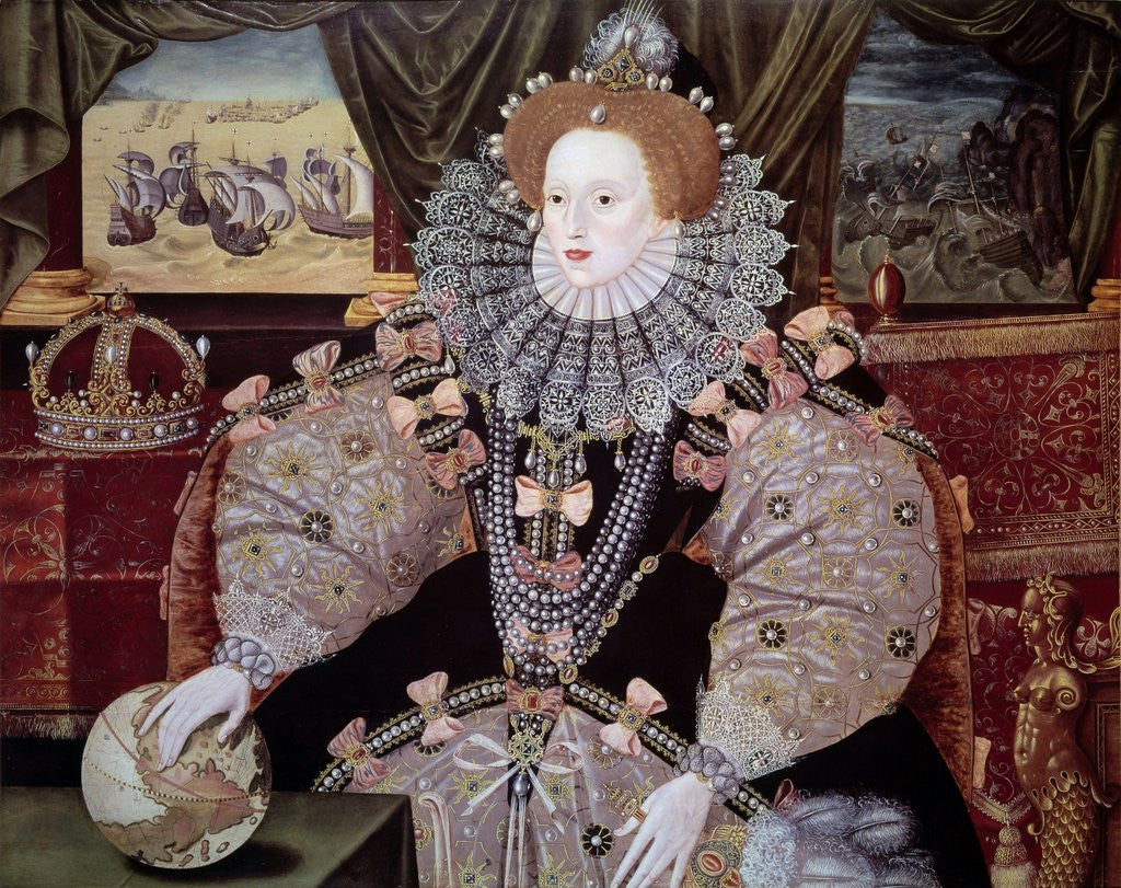 Detail of Portrait of Queen Elizabeth I (Armada Portrait) by Marcus Gheeraerts