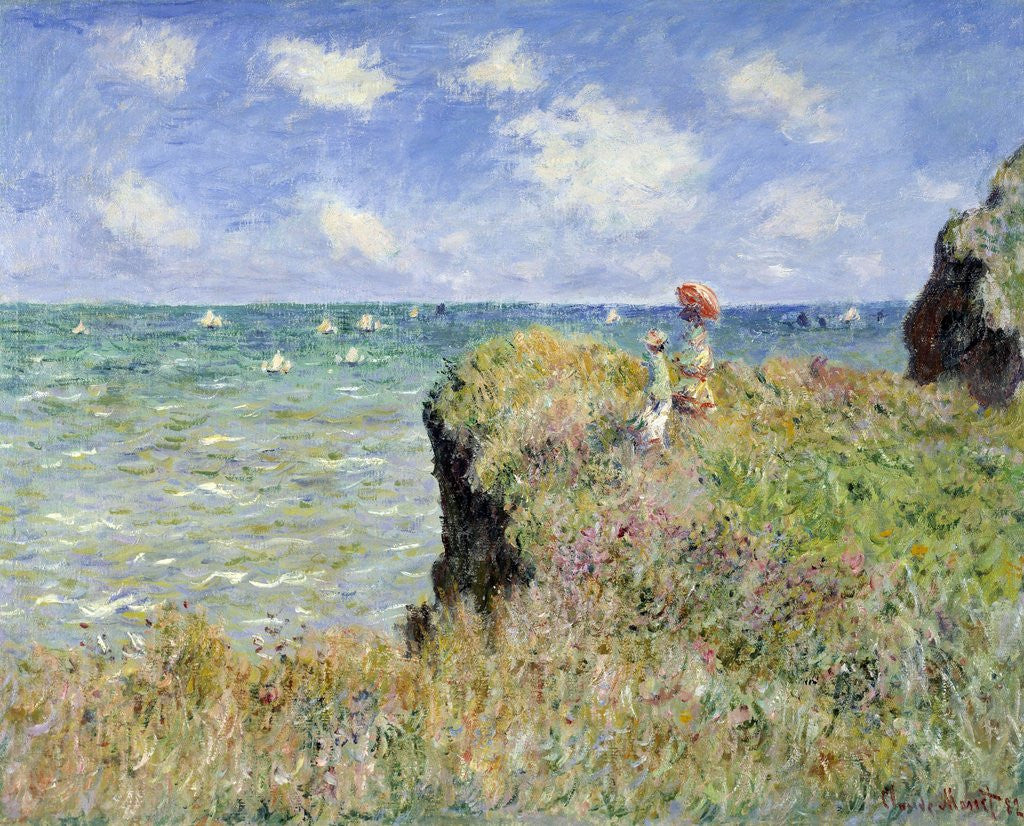 Detail of Cliff Walk at Pourville by Claude Monet