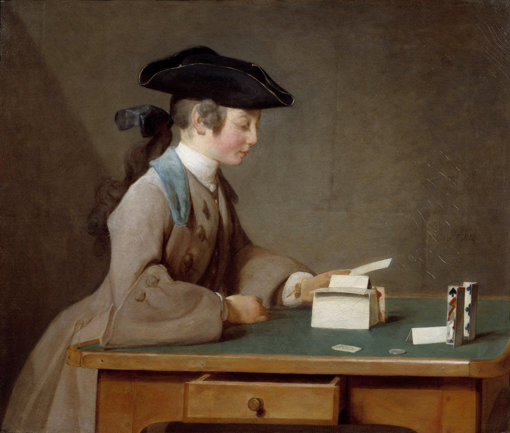 Detail of The House of Cards by Jean-Simeon Chardin