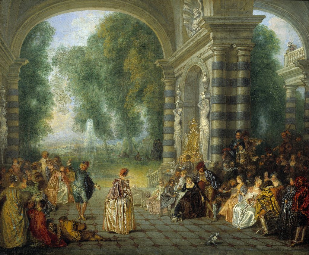 Detail of Pleasures of the Ball by Jean Antoine Watteau