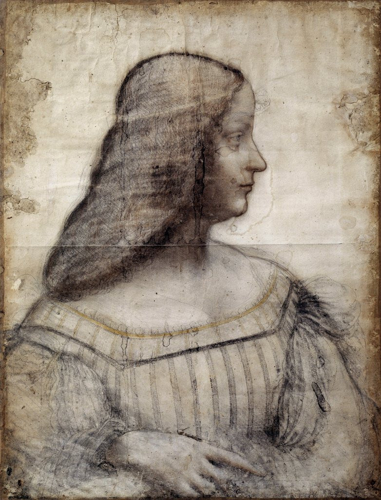 Detail of Portrait of Isabella d'Este by Leonardo da Vinci